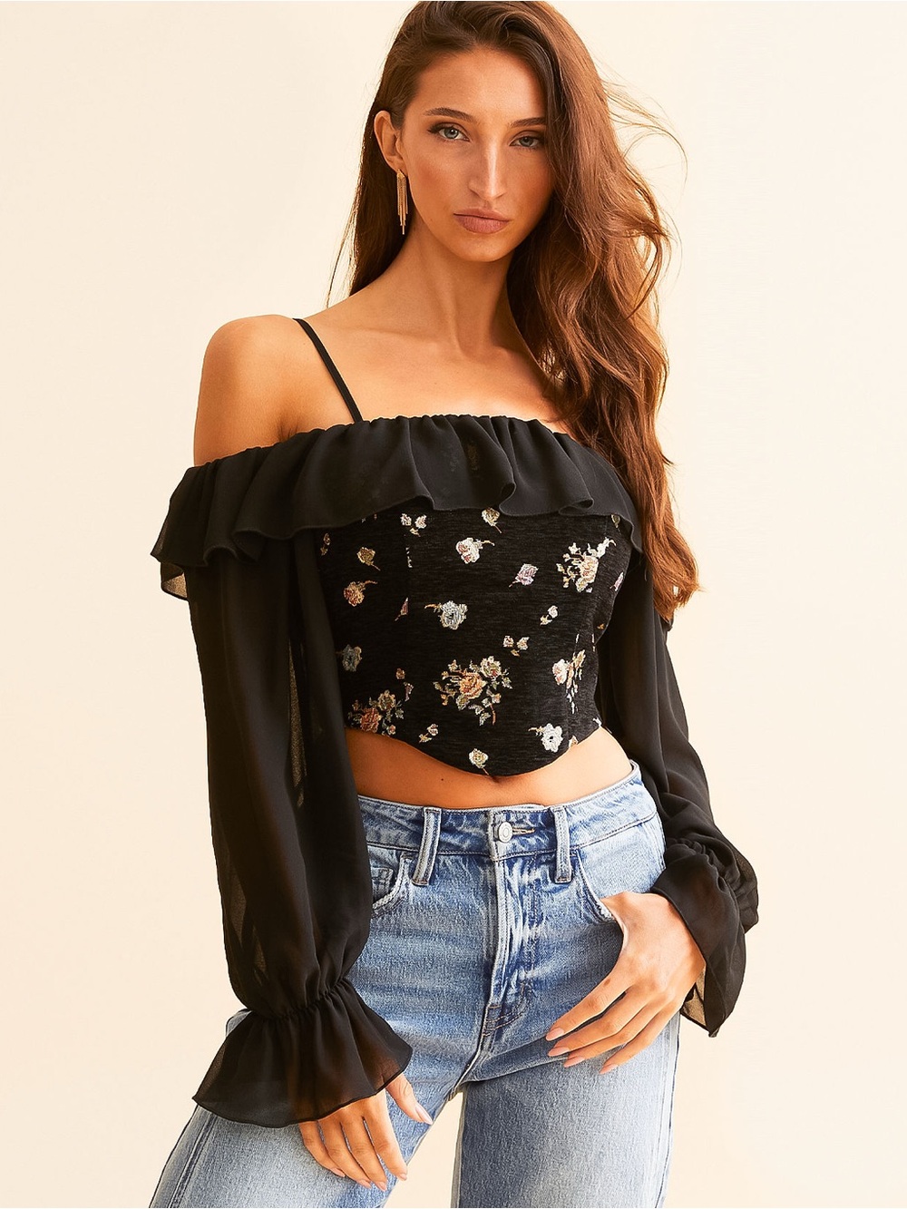 NWT Willow and root cropped corset top